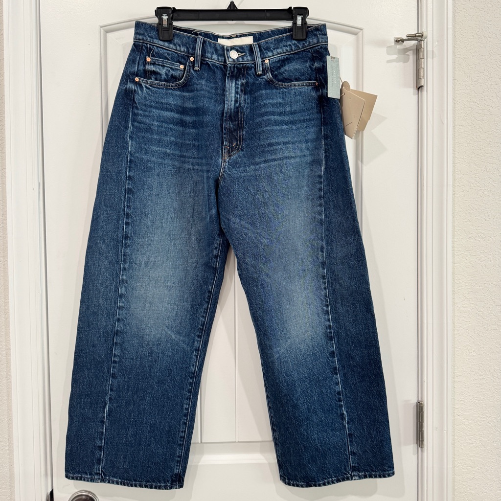 Mother Dark Blue Straight-Leg Jeans